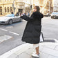 Fluffy Fur Collar Down Jacket Women's Long Winter Loose Padded Large Size Over The Knee Bread Jacket Loose Padded Jacket Winter Thick Warm Jacket