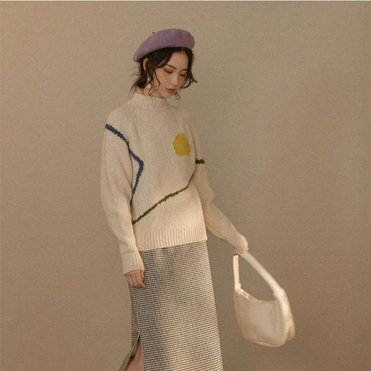 Autumn and Winter Independent Design Fun Egg Yolk Sweater, Casual Sweater Women