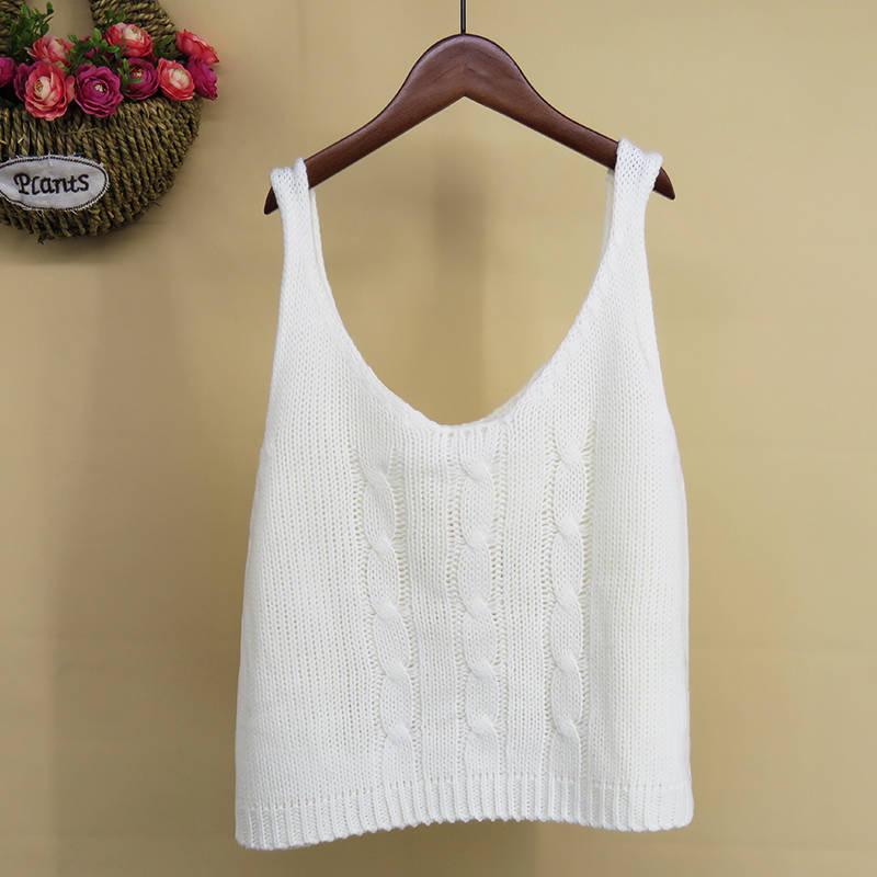 V-neck sexy camisole halter shirt loose sleeveless knit vest small suspenders sweater autumn