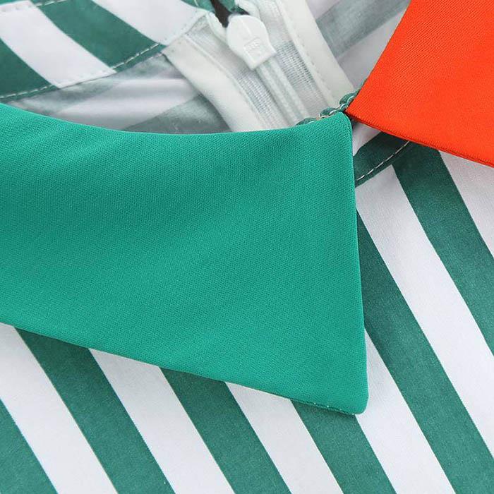 Pofulove Women O-Neck Sleeveless Striped Dress Off-Shoulder Loose A-line Dress Short Doll Dress