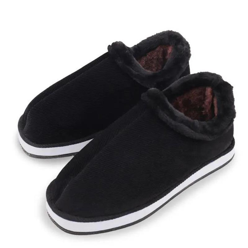 Winter Men's Handmade Cotton Shoes Women's Plus Velvet Thickened Warmth Non-slip Home Warmth Breathable and Comfortable Cotton Shoes