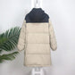 Couple Style Down Jacket Women Mid-length Korean Loose White Duck Down Color Matching Jacket