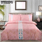 Decoration Flowers Printing Bedspread Pillowcase 4pcs Wedding Set Egyptian Cotton Soft