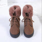 Women's Shoes Low-heel Round Toe Waterproof Platform Rubber Sponge Cake Sole Faux Short Plush Cotton Boots