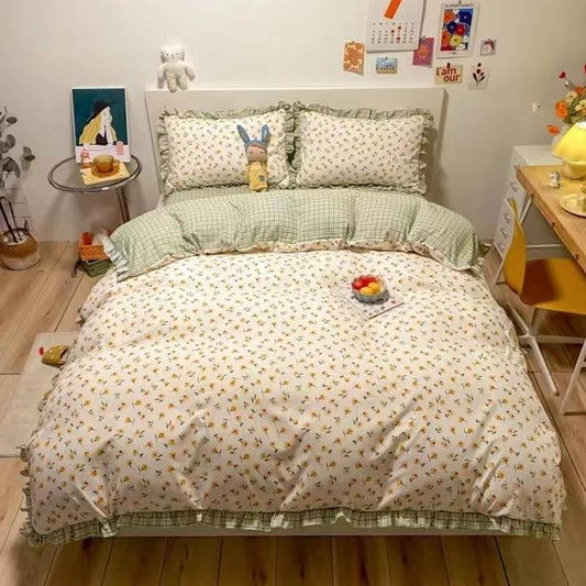 Bed Four Sets of Striped Grade Sheets Sheets Are Sleeve Set 1.8 Meters 2 Meters Bed Home Bedding Fresh Style