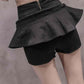 Pofulove Women Anti-light Denim Skirt Pants High Waist Slim Mermaid Hip Skirts Mini A-line Skirt