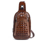 Crocodile Pattern Messenger Bag Chest Top Layer Cowhide All-match Sports Shoulder Bag Small Backpack Embossed Fashion Leather