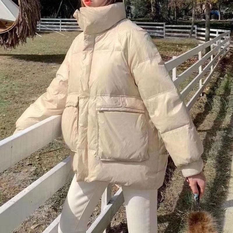 Short Down Jacket Women's Winter Clothes Loose Bright Student Bread Coat Women