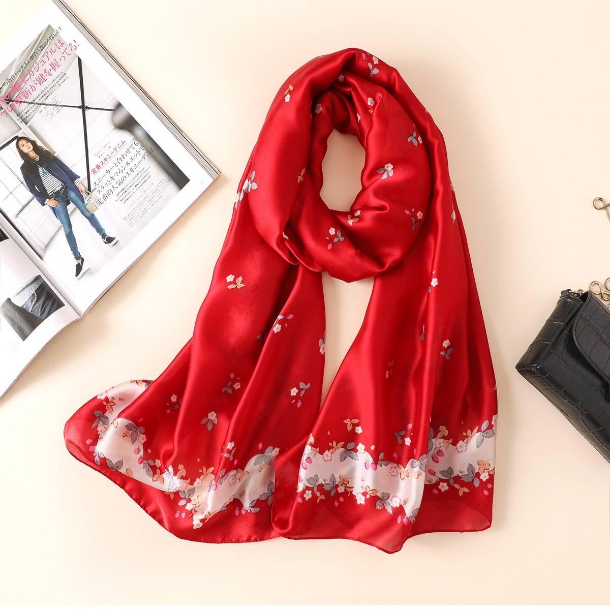 Scarves Ladies Beauty Fashion Printed Waist Silk Silk Scarf Large Squares Scarf