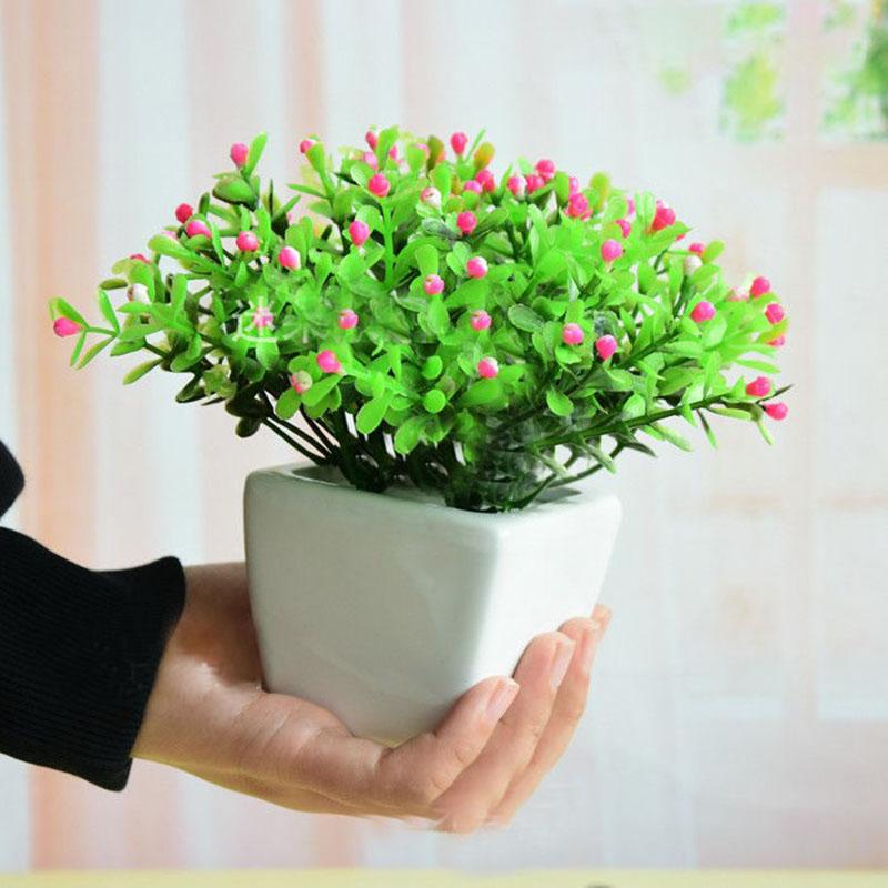Simulation Green Plant Small Potted Bonsai Home Living Room Furnishings Indoor Desk Decoration Mini Fake Flower Potted Plants