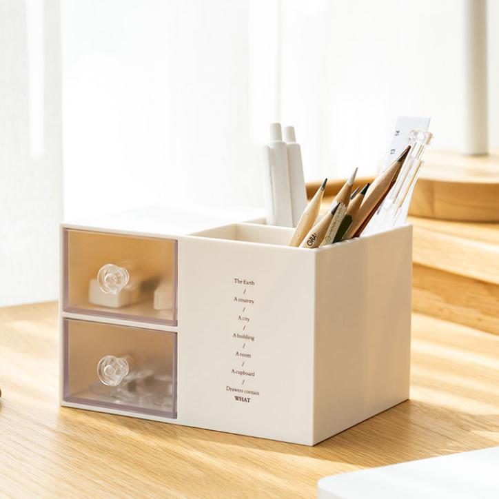 Multifunctional Drawer Pen Holder Storage Box Desktop Ins Storage Simple Creative Makeup Brush Holder