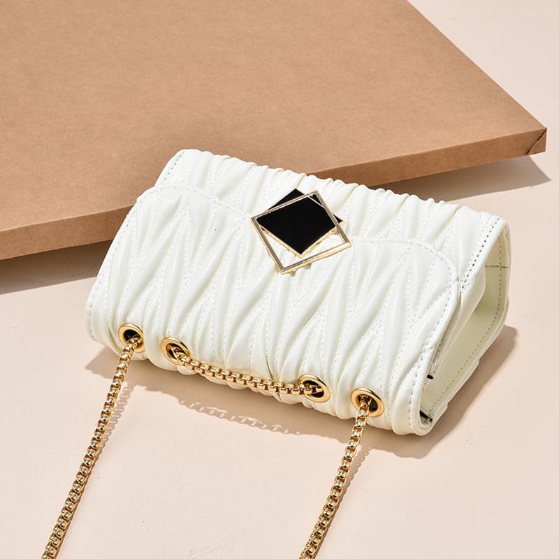 Textured Fold Female Bag Fashion One-shoulder Messenger Bag Wild Chain Small Bag Trend