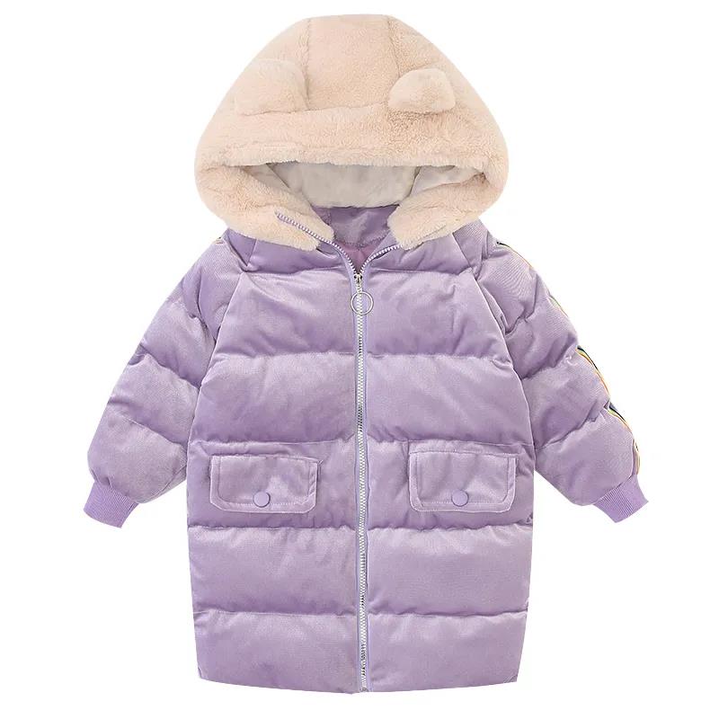Children's Clothing Girls' Winter Clothing Mid-length Padded Coat Autumn Children's  Foreign Style Padded Coat Cotton Coat Cute