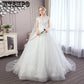 Women's Elegant White Lace Wedding Party Dress Plus Size Bridal Formal Prom Evening Gowns