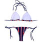 WTEMPO Brand Sexy Bikini Women's Print Fashion Three-Point Striped Lace Swimwear