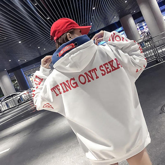 Hood Top Autumn Winter Sweatshirt Cotton Women's Sweatshirt Wild Large Size Long Sleeve Warm