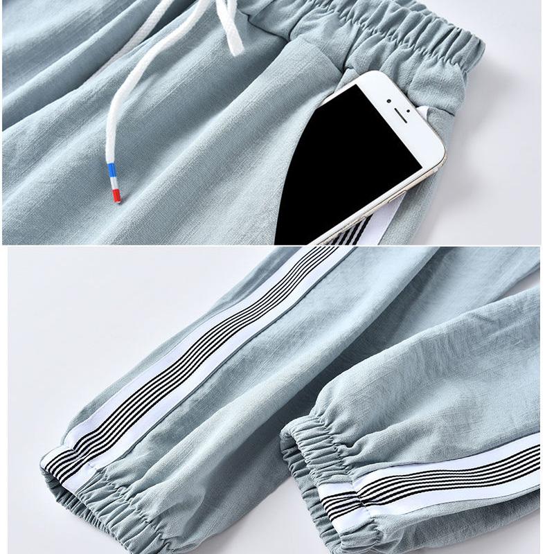 WTEMPO Casual Stripe Active Pants Women Elastic Waist Joggers Sport Long Sweatpants Loose Casual Baggy Trousers