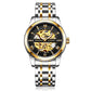 Luxury Mechanical Watches Mens Skeleton Watch Stainless Steel Strap Classic Dress Wristwatch