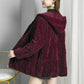 Autumn and Winter Models of Imitation Mink Velvet Fur Coat Loose Mink Fur Coat Women's Hooded Thickening