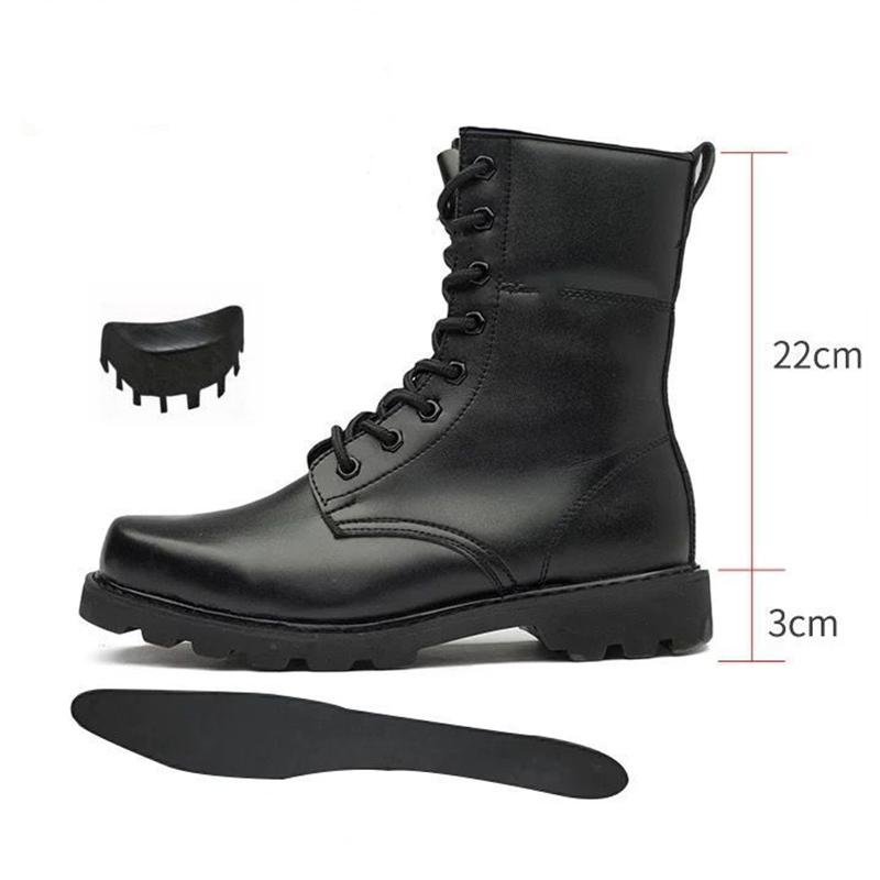 Genuine Leather Army Boots Leather Steel Toe Steel Sole Outdoor Men's Tooling Martin Boots Men's Breathable High-top Boots