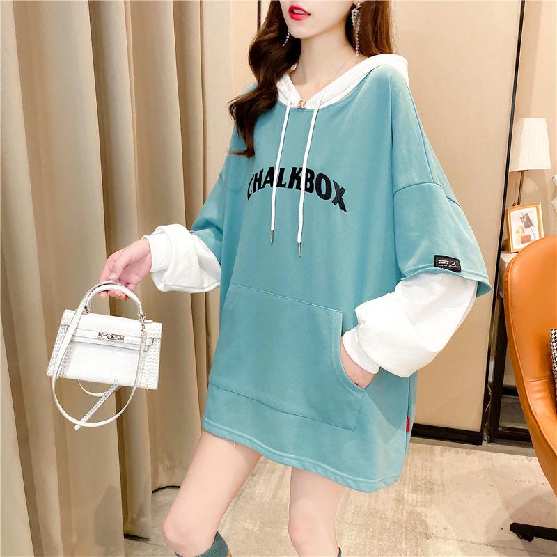 Mid-length Sweater Winter Fashion Letter Printing Solid Color Middle School Student Women's Jacket