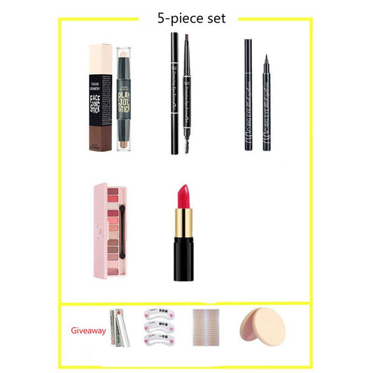 Beginner Makeup Complete Student Cosmetic Eye Makeup Set Waterproof Eyebrow Pencil Eyeliner