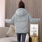 Women's Mid-length Down Jacket Winter Korean Loose Cotton Clothes Casual Hooded Padded Jacket