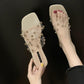 Slippers Women Wear Fashionable Thick Heel Low Heel Word Drag Women Fashion Sandals and Slippers Women Transparent Slippers Women