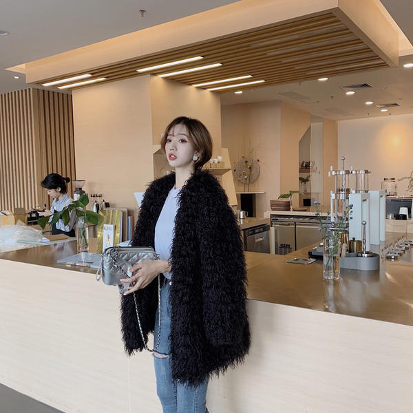 Winter Imitation Lamb Fur Women's Korean Style Loose Imitation Sheep Curly Coat