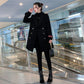 Women Trench Coat  Winter Lapel Long Sleeve Coats Office Ladies Solid Loose Woolen Coat Outwear