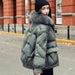 Korean Fashion Ladies Down Jacket Fox Fur Collar Thick Bread Jacket White Duck Down Short Down Jacket