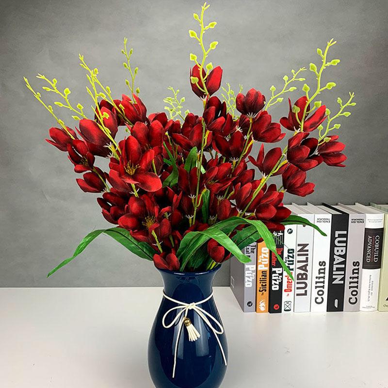 High-end Cymbidium Orchid Simulation Floral Living Room Furnishings Decoration Phalaenopsis Porch Home American Style