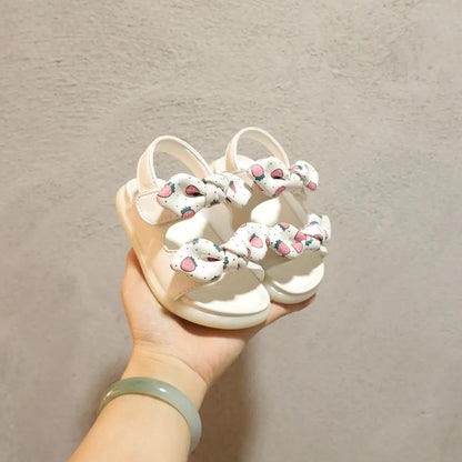 Girls' Sandals Non Slip Soft Sole Summer Bow Decoration Peep Toe Princess Shoes Summer Beach Shoes