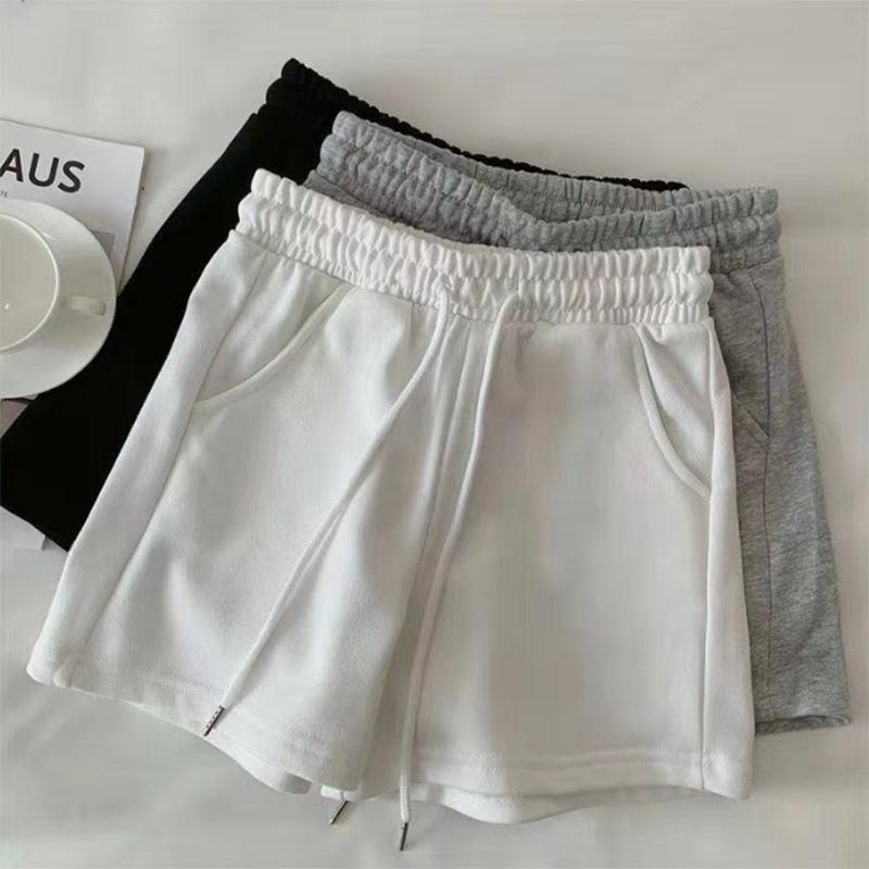 Sports Solid Color Shorts Women's Summer Loose Rest Show Thin Outer Wear Fashion Pants Wide-leg Shorts