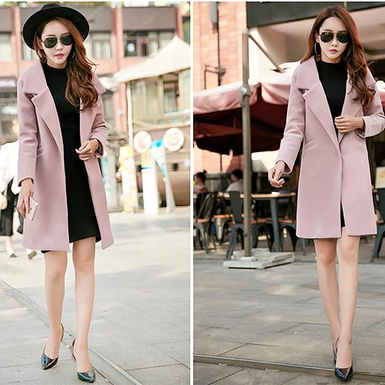 Woman Wool Coat Winter Jacket Women Slim Woolen Long Cashmere Woolen Coats Cardigan Ladies Overcoat