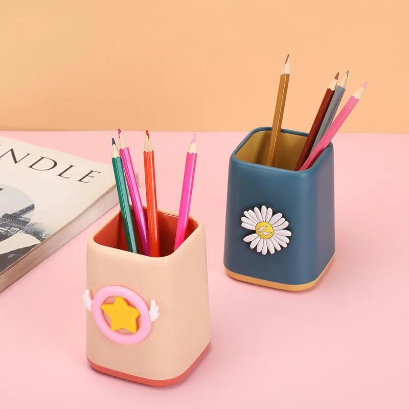 Simple Ins Pen Holder Cartoon Cute Creative Personality Student Storage Box Office Desktop Stationery Storage Box