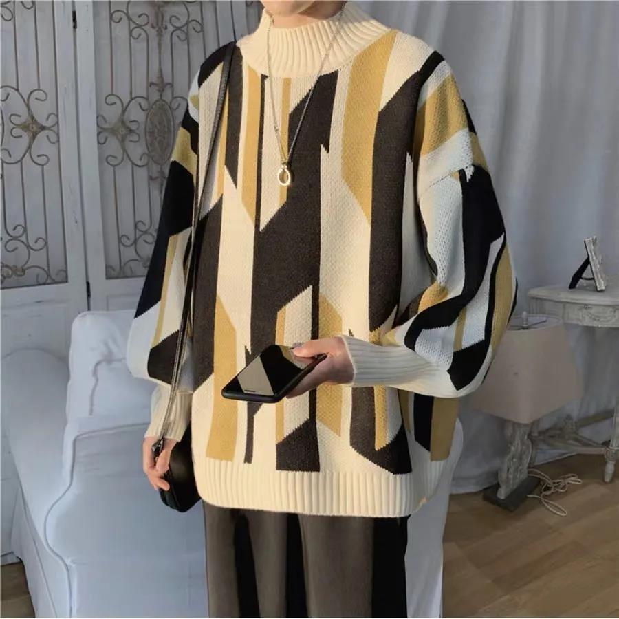 Autumn and Winter Sweater Men Loose Lazy Style Handsome All-match Sweater Trend Student Top