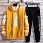 WTEMPO Spring & Fall Trend Pullover Suit Men Sports Suit Hooded Sweater and Casual Pants Campus Clothing