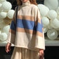 Thick Color-matching Turtleneck Female Autumn Winter Striped Bottoming Sweater Loose Top