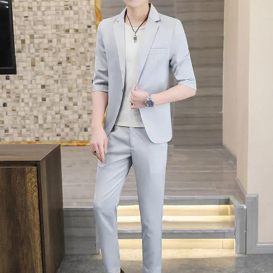 Suit Men Summer Suit Suit Casual Suit Male Youth Trend Small Suit Thin Section