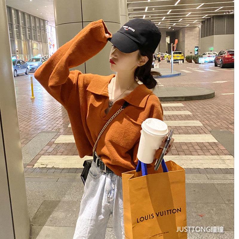 Autumn and Winter Loose Bottoming Shirt European and American Style Fashion Casual Sweater Short Pullover Knitted Blouse