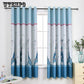 Curtain Finished Bedroom Simple Shading Insulation Curtain Printing Shading Short Curtain