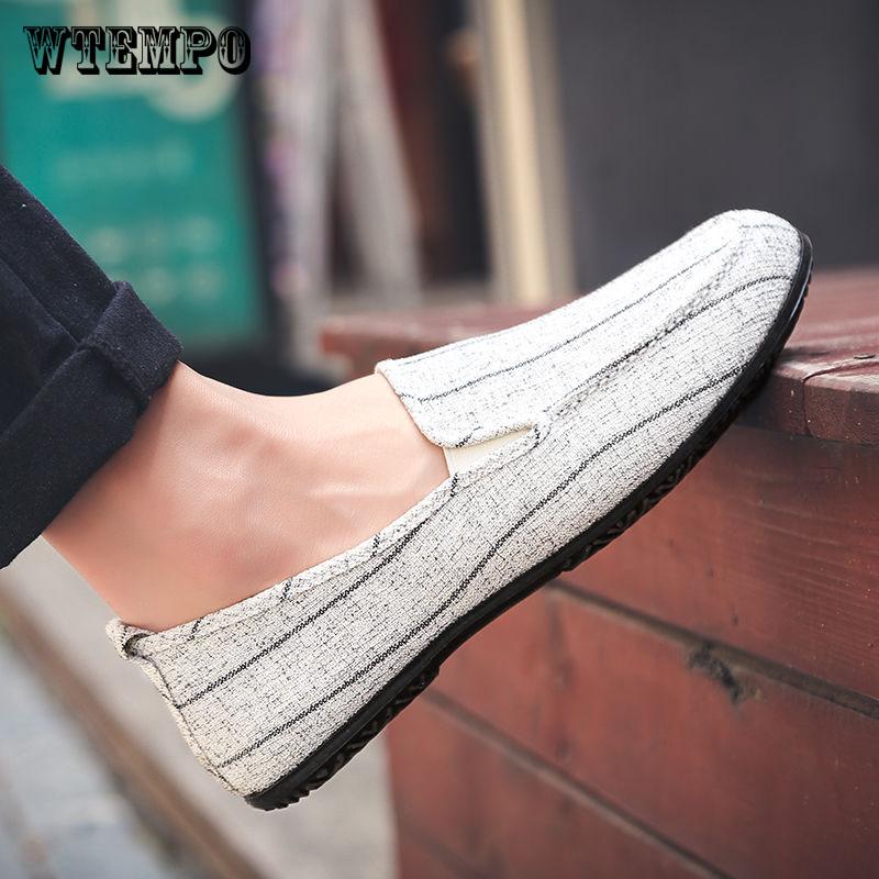 Pair of Shoes New Men's Leisure Pedal Shoes Casual Canvas Shoes Men Loafers Shoes