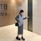 Women's Thin High-necked Dress Knitted V-neck Vest Two-piece Suit, Loose and Thin Bottoming Inner Wear Women's Sweater Suit