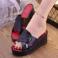 Thick Sole Slippers Ladies Summer Versatile Outer Wear Wedge Heel Fashion Trend Anti-slip Sandals and Slippers
