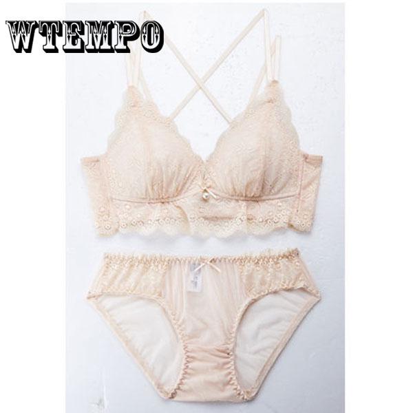 Hollow Sexy Bra Ultrathin Underwear Set Women Transparent Bra Sets Lace Embroidery Lingeri