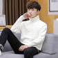 Autumn and Winter High Neck Men's Sweater Personality Youth Loose Knit Sweater Long Sleeve Solid Color Warm Top