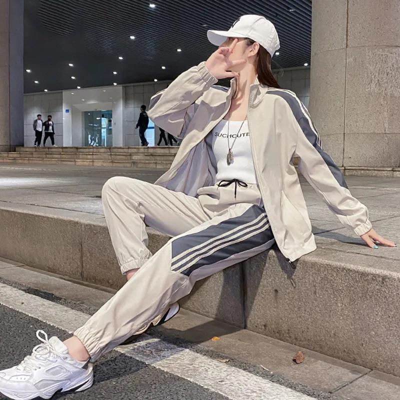 Casual Sportswear Suit Couple Gym Fitness Suit Female Autumn and Winter Loose Tooling Two-piece Yoga Suit Ladies Casual Sets