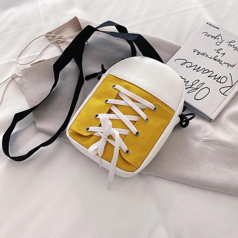 Like Shoes Canvas Messenger Bag Cute Small Wild Mini Bag Outing Trip Crossbody Bags Unisex