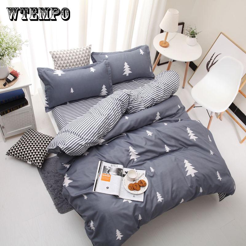 WTEMPO Soft Cotton Bedding Set Banana Leaf Duvet Cover Set Bed Linen King/Queen/Full/Double/Twin